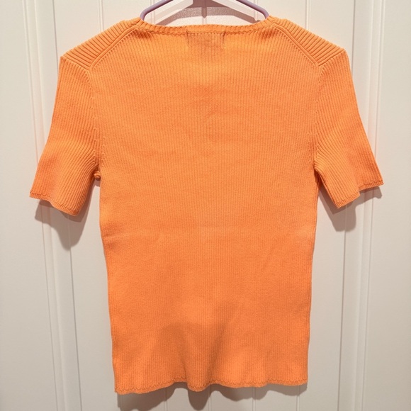 Eddie Bauer Orange Ribbed Knit Blouse - Picture 5 of 8
